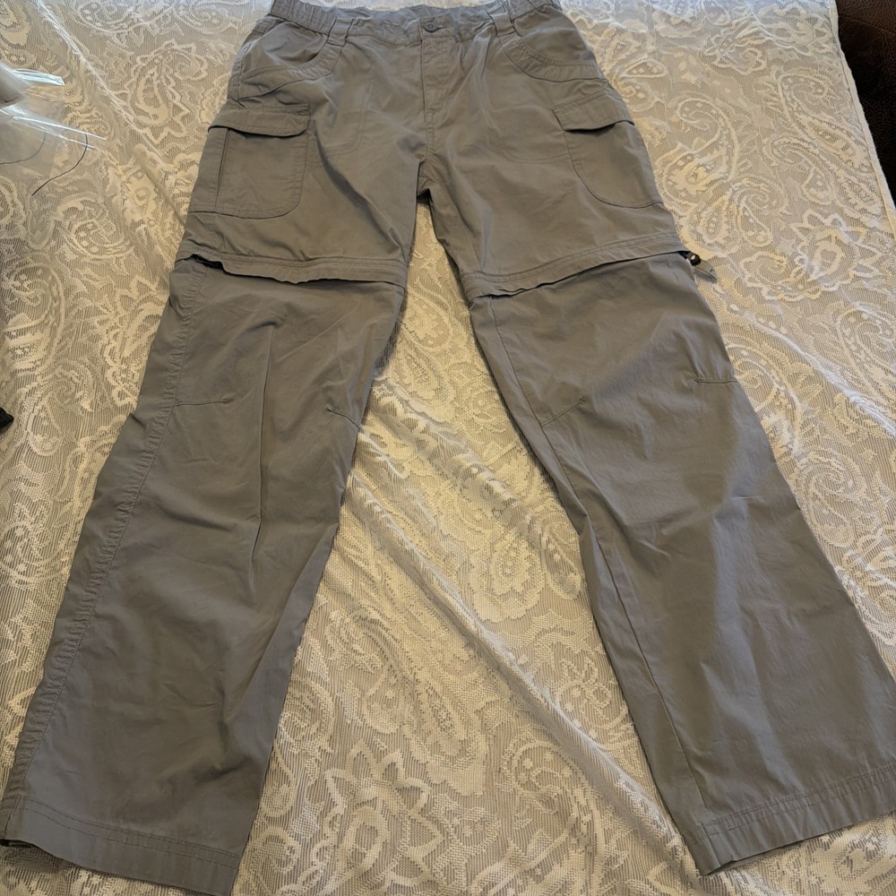 CQR Pants Tactical Hiking Outdoors Zip Off Convertible Womens 14-16L Gray